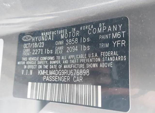 KMHLM4DG9RU676898 2024 2024 Hyundai Elantra- Sel 9