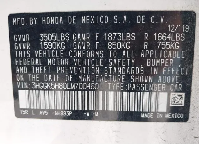 3HGGK5H80LM700460 2020 2020 Honda Fit- EX 9