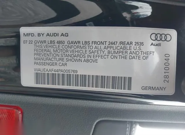 WAUEAAF44PA005769 2023 2023 Audi A4- Premium Plus 45 Tfsi S  9