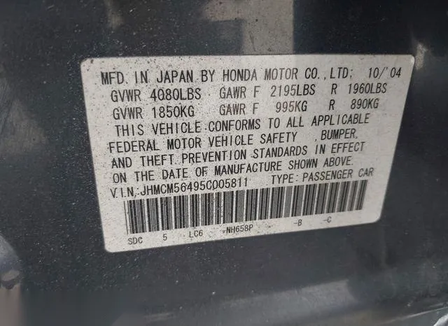 JHMCM56495C005811 2005 2005 Honda Accord- 2-4 LX 9