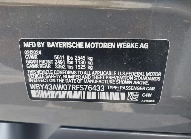 WBY43AW07RFS76433 2024 2024 BMW I4- Edrive35 9