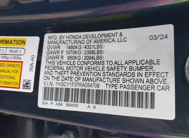 1HGCY1F37RA054708 2024 2024 Honda Accord- EX 9