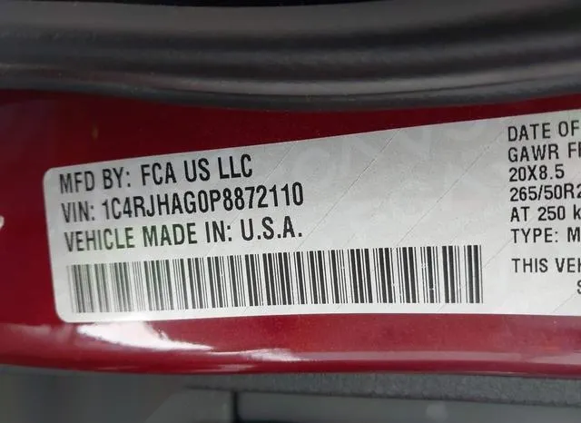 1C4RJHAG0P8872110 2023 2023 Jeep Grand Cherokee- Altitude 4X4 9