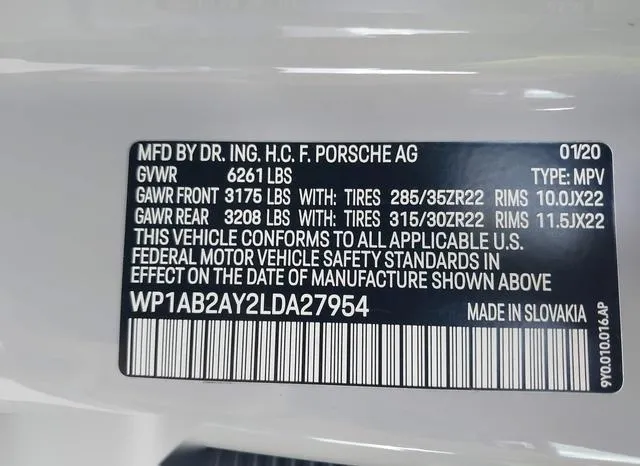 WP1AB2AY2LDA27954 2020 2020 Porsche Cayenne- S 9