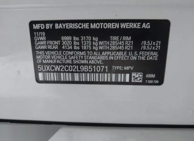 5UXCW2C02L9B51071 2020 2020 BMW X7- Xdrive40I 9