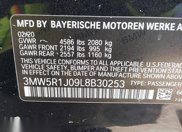 3MW5R1J09L8B30253 2020 2020 BMW 3 Series- 330I 9