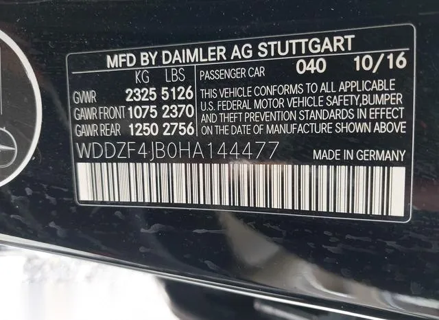 WDDZF4JB0HA144477 2017 2017 Mercedes-Benz E 300 9