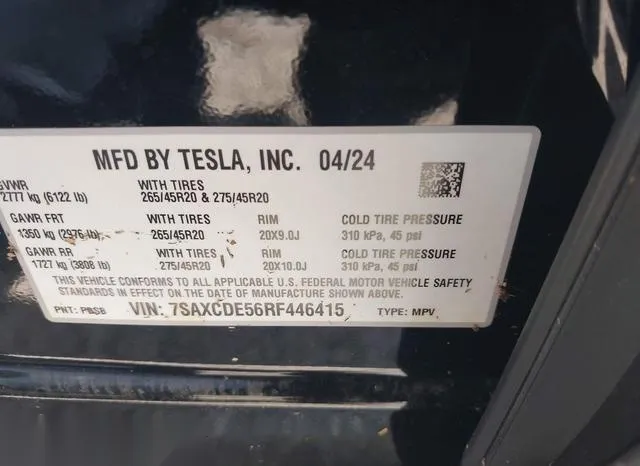 7SAXCDE56RF446415 2024 2024 Tesla Model X- Long Range 9