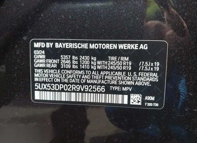 5UX53DP02R9V92566 2024 2024 BMW X3- Xdrive30I 9