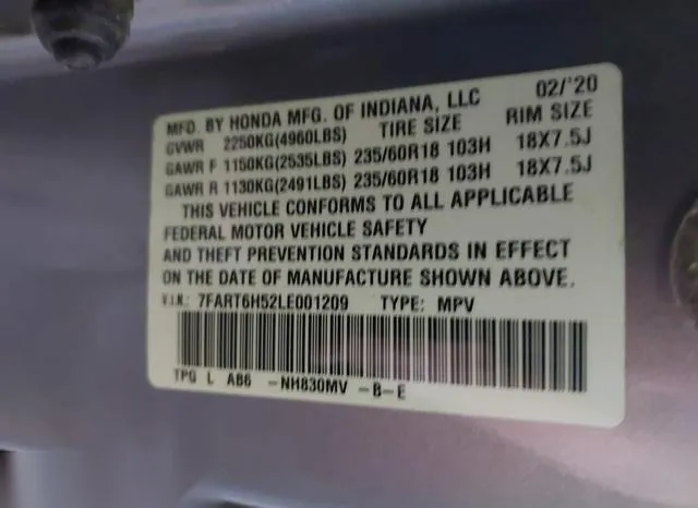 7FART6H52LE001209 2020 2020 Honda CR-V- Hybrid Ex 9