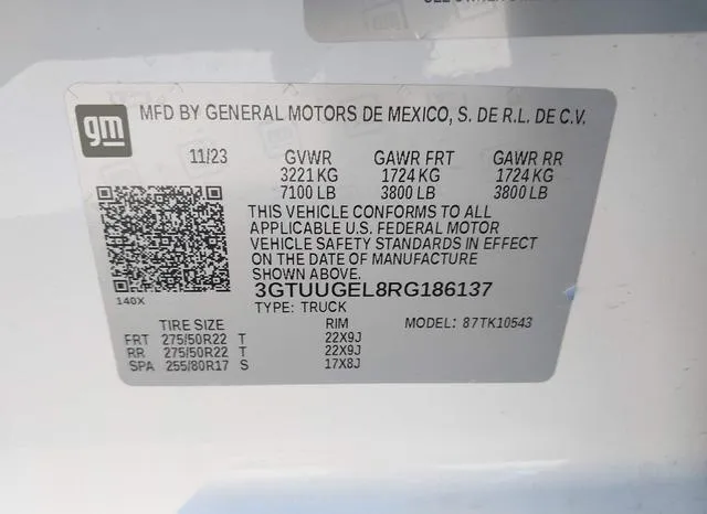 3GTUUGEL8RG186137 2024 2024 GMC Sierra- 1500 Denali 9