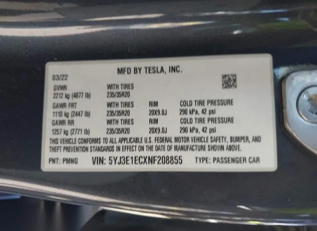 5YJ3E1ECXNF208855 2022 2022 Tesla Model 3- Performance Dual  9