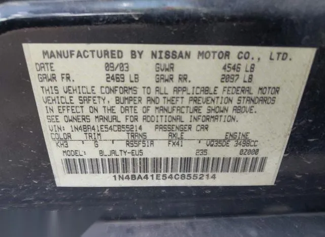 1N4BA41E54C855214 2004 2004 Nissan Maxima- 3-5 SE 9