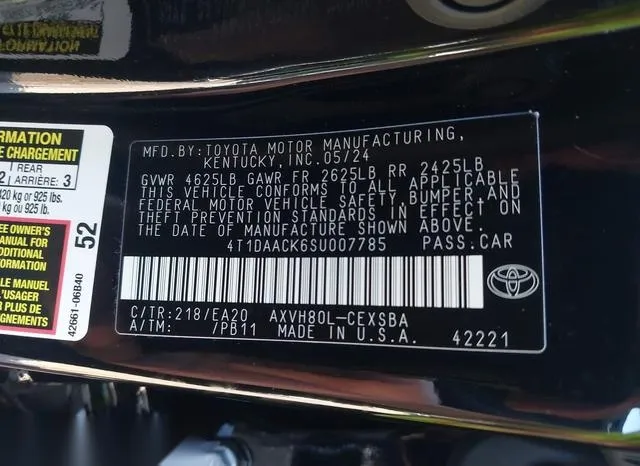 4T1DAACK6SU007785 2025 2025 Toyota Camry- SE 9