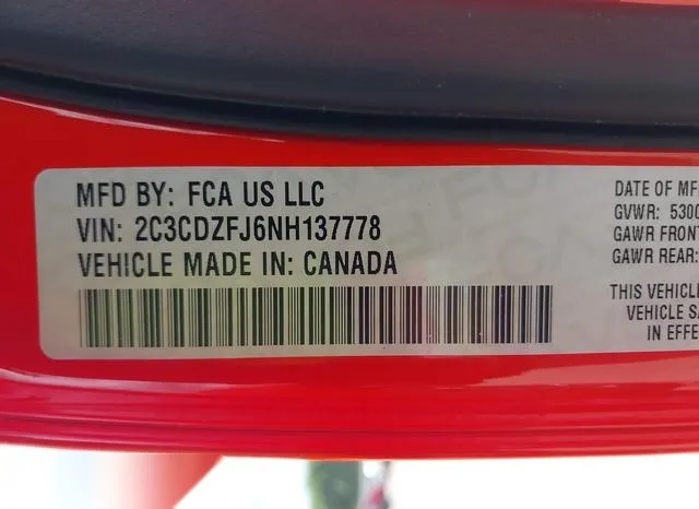 2C3CDZFJ6NH137778 2022 2022 Dodge Challenger- R/T Scat Pack 9