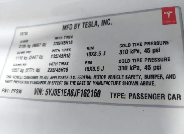 5YJ3E1EA6JF162160 2018 2018 Tesla Model 3- Long Range/Mid Range 9