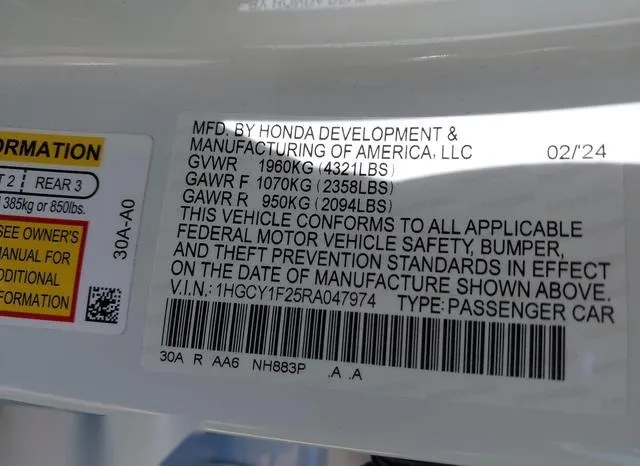 1HGCY1F25RA047974 2024 2024 Honda Accord- LX 9