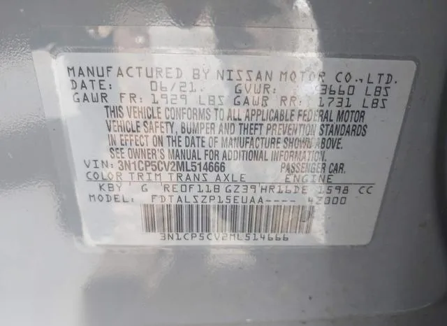 3N1CP5CV2ML514666 2021 2021 Nissan Kicks- Sv Xtronic Cvt 9