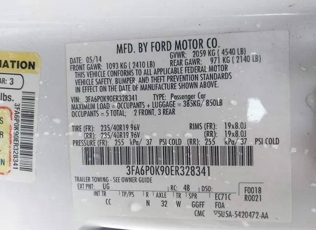 3FA6P0K90ER328341 2014 2014 Ford Fusion- Titanium 9