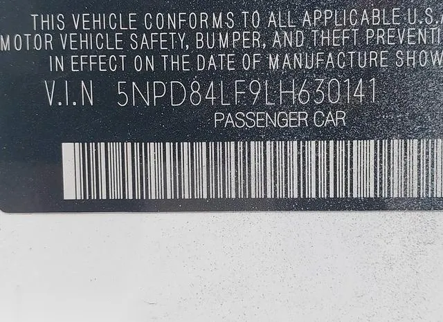 5NPD84LF9LH630141 2020 2020 Hyundai Elantra- Sel 9