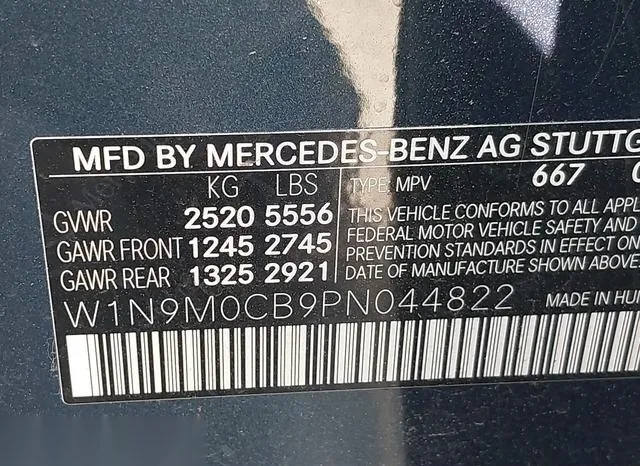 W1N9M0CB9PN044822 2023 2023 Mercedes-Benz Eqb 250 Suv 9