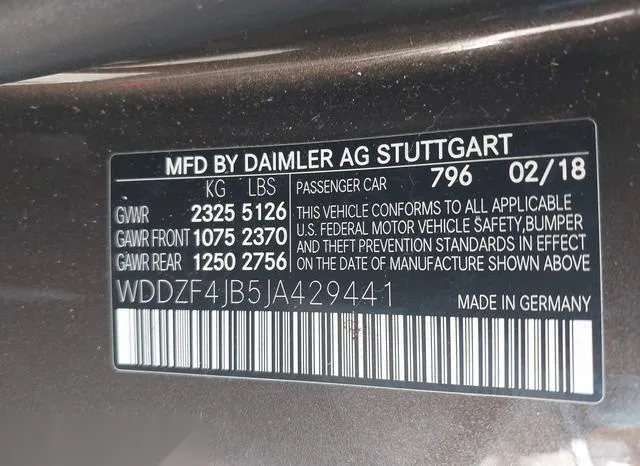 WDDZF4JB5JA429441 2018 2018 Mercedes-Benz E 300 9