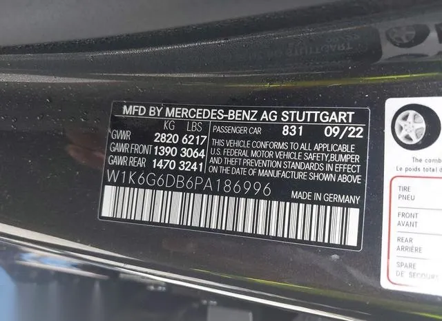 W1K6G6DB6PA186996 2023 2023 Mercedes-Benz S 500- 4Matic 9