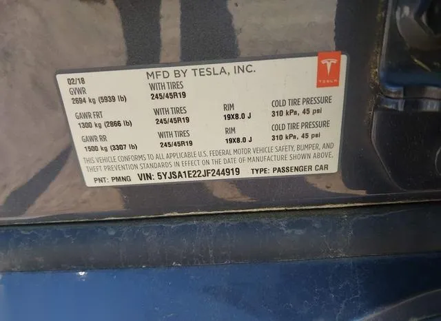 5YJSA1E22JF244919 2018 2018 Tesla Model S- 100D/75D/P100D 9