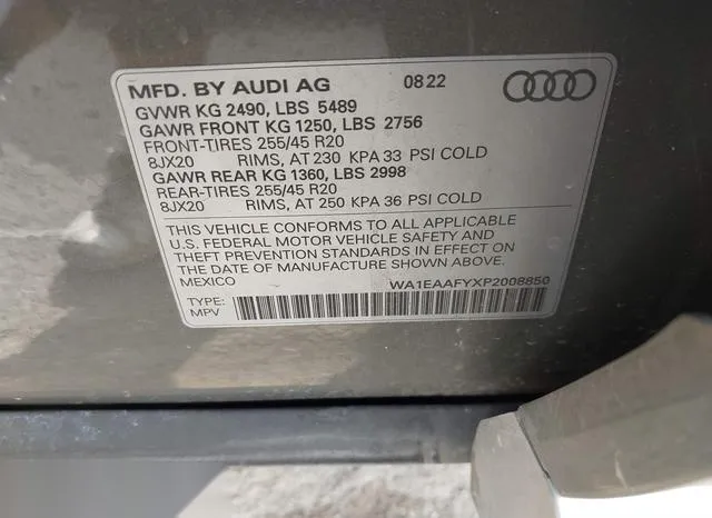 WA1EAAFYXP2008850 2023 2023 Audi Q5- Premium Plus 45 Tfsi S  9