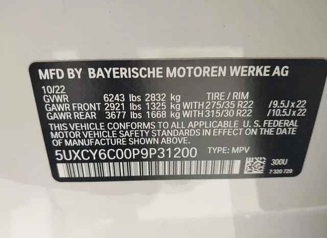 5UXCY6C00P9P31200 2023 2023 BMW X6- Xdrive40I 9