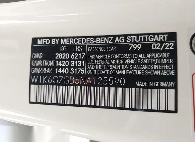 W1K6G7GB5NA125590 2022 2022 Mercedes-Benz S 580- 4Matic 9