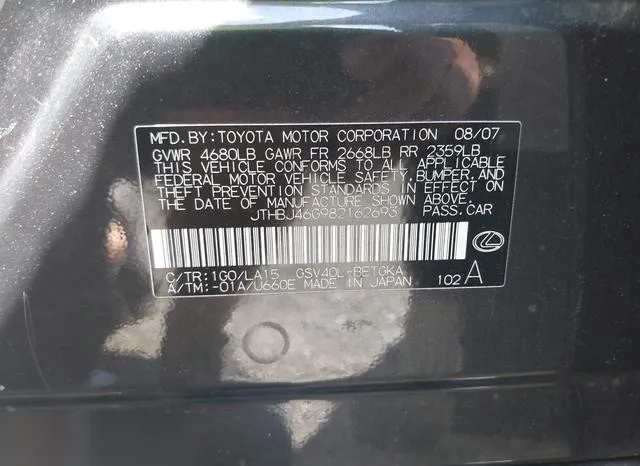 JTHBJ46G982162693 2008 2008 Lexus ES- 350 9