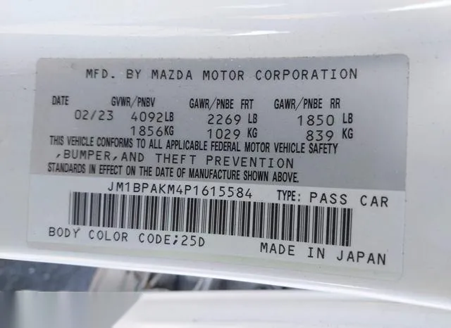 JM1BPAKM4P1615584 2023 2023 Mazda 3- 2-5 S Select 9