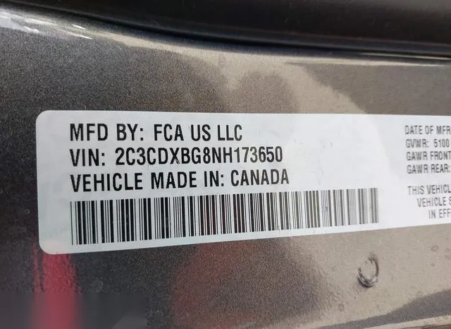 2C3CDXBG8NH173650 2022 2022 Dodge Charger- Sxt Rwd 9