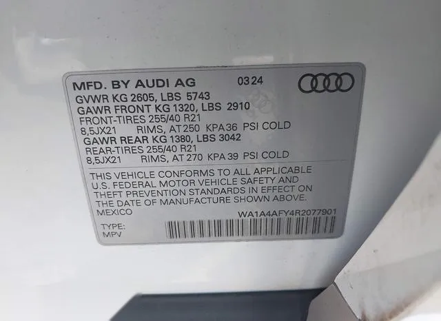 WA1A4AFY4R2077901 2024 2024 Audi SQ5- Premium Tfsi Quattro T 9