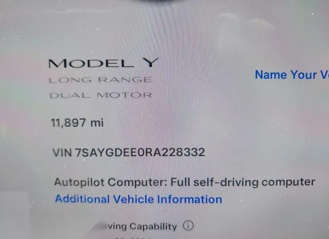 7SAYGDEE0RA228332 2024 2024 Tesla Model Y- Long Range Dual M 7