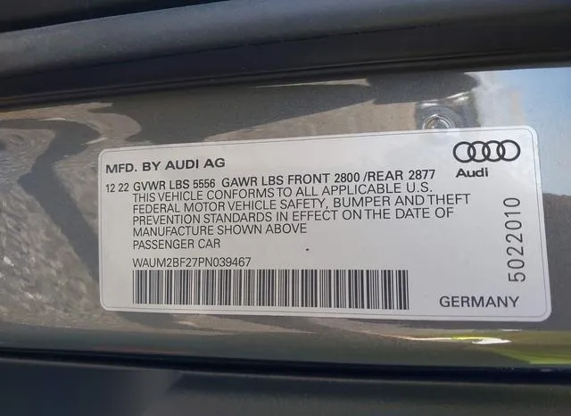 WAUM2BF27PN039467 2023 2023 Audi A6- Prestige 55 Tfsi Quattr 9