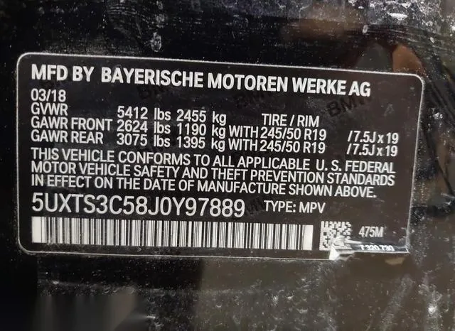 5UXTS3C58J0Y97889 2018 2018 BMW X3- M40I 9