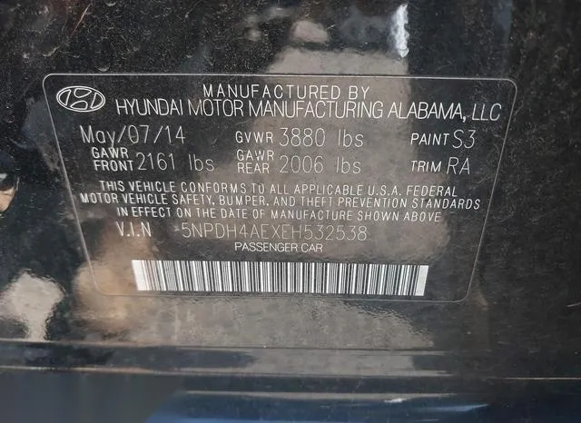 5NPDH4AEXEH532538 2014 2014 Hyundai Elantra- SE 9