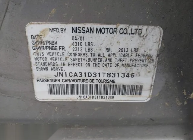 JN1CA31D31T831346 2001 2001 Nissan Maxima- SE 9