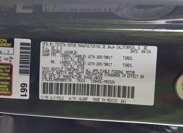 3TMLB5JN8RM009778 2024 2024 Toyota Tacoma- Trd Off Road 9