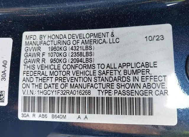 1HGCY1F32RA016268 2024 2024 Honda Accord- EX 9