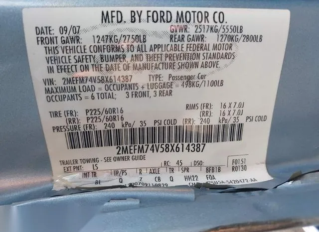 2MEFM74V58X614387 2008 2008 Mercury Grand Marquis- GS 9