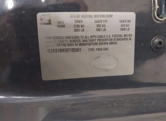 1G2AS18H397185961 2009 2009 Pontiac G5 9