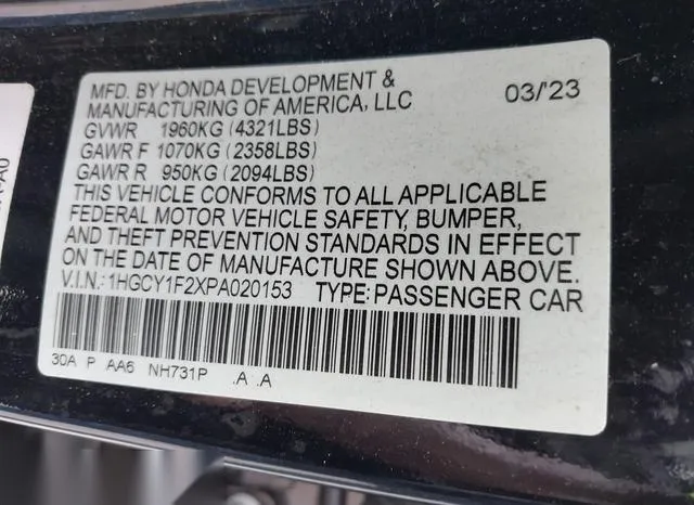 1HGCY1F2XPA020153 2023 2023 Honda Accord- LX 9