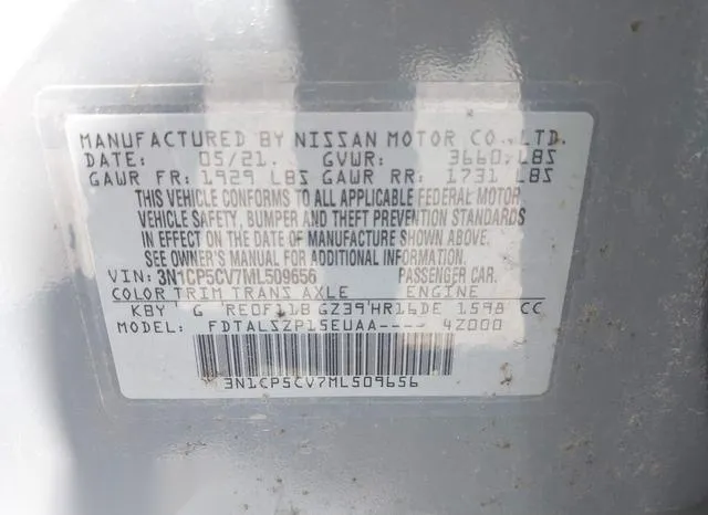 3N1CP5CV7ML509656 2021 2021 Nissan Kicks- Sv Xtronic Cvt 9