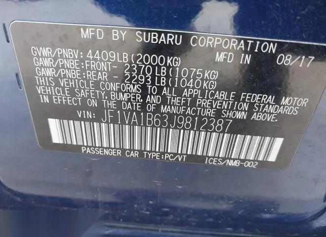 JF1VA1B63J9812387 2018 2018 Subaru WRX- Premium 9