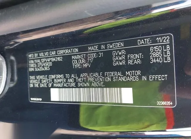 YV4L12PV4P1943162 2023 2023 Volvo XC90- B5 Core 9