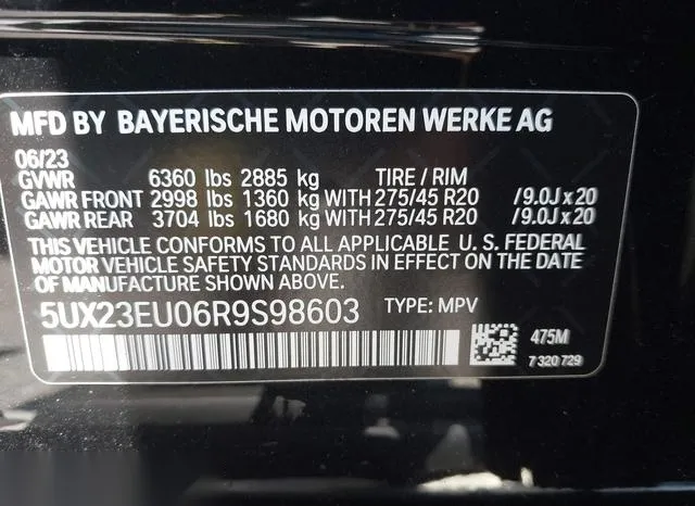 5UX23EU06R9S98603 2024 2024 BMW X5- Xdrive40I 9