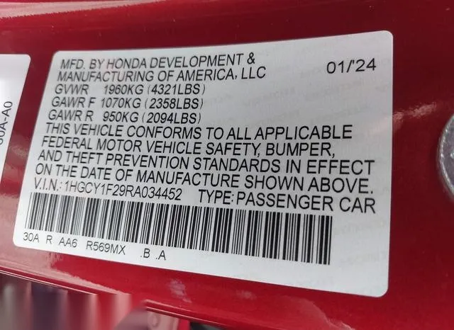 1HGCY1F29RA034452 2024 2024 Honda Accord- LX 9